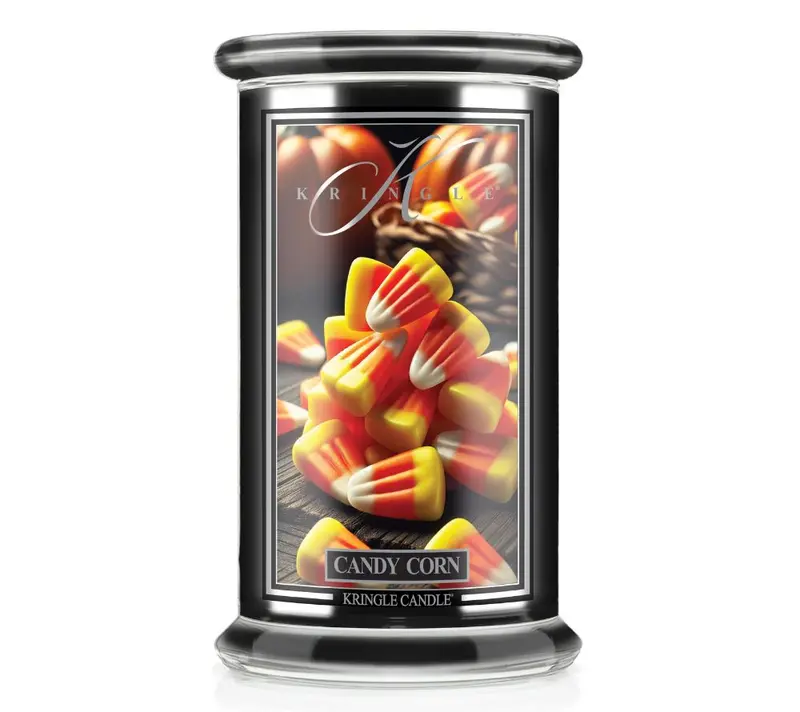 Candy Corn als großes Kerzenglas - Limited Edition (22 oz-Glas, 2-Docht)