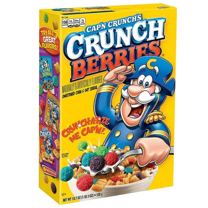 Cap'n Crunch Berries Große Größe, Beerenfrühstücksflocken 530g