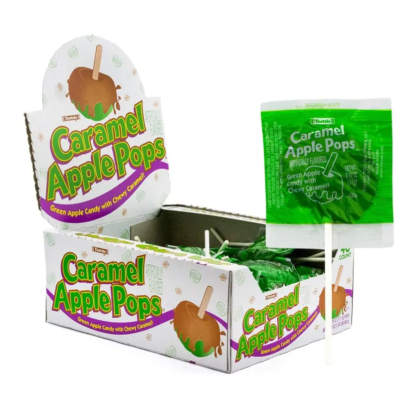 Caramel Apple Pop, Lutscher mit Karamell-Apfelgeschmack 17,7g (Packung mit 48)
