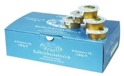 Carnella Kalbsleber Aufstrich – 60x24g – Feine Leberpastete im Einzelportionen