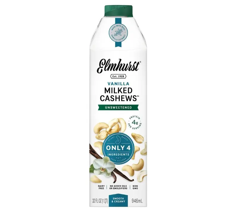Cashew Unsweetened Vanilla Milk von Elmhurst - Cashew Drink (946 ml - ungesüßt)