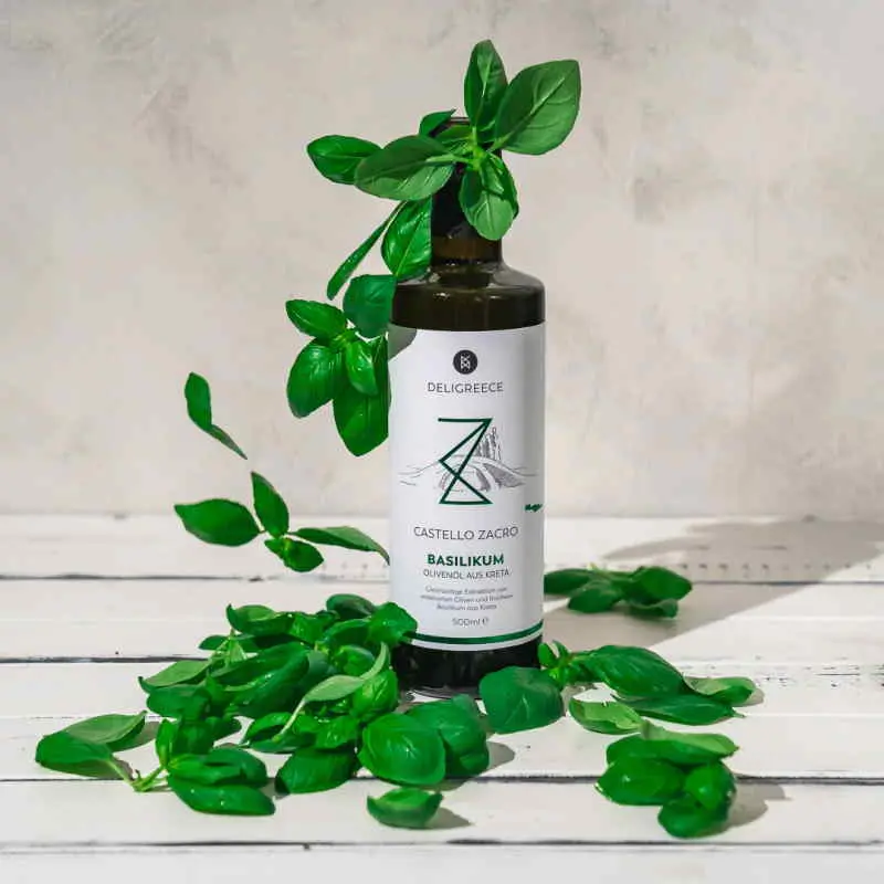 Castello Zacro Basilikum-Olivenöl Kreta (250 ml)