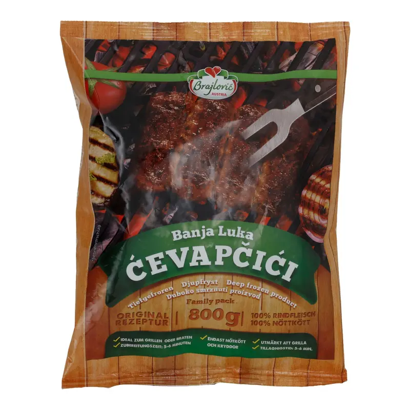 Ćevapčići Family Pack Brajlović | Halal Rindfleischröllchen | Tiefgefroren | 800 g