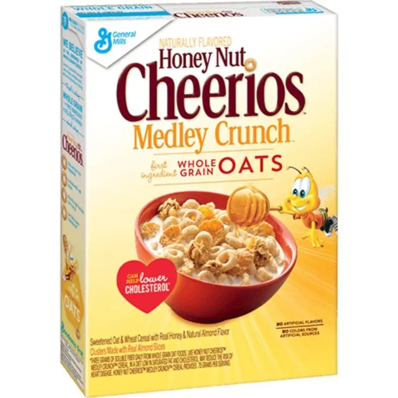 Cheerios Honey Nut Medley Crunch Cereal, Müsli mit Honig 371g