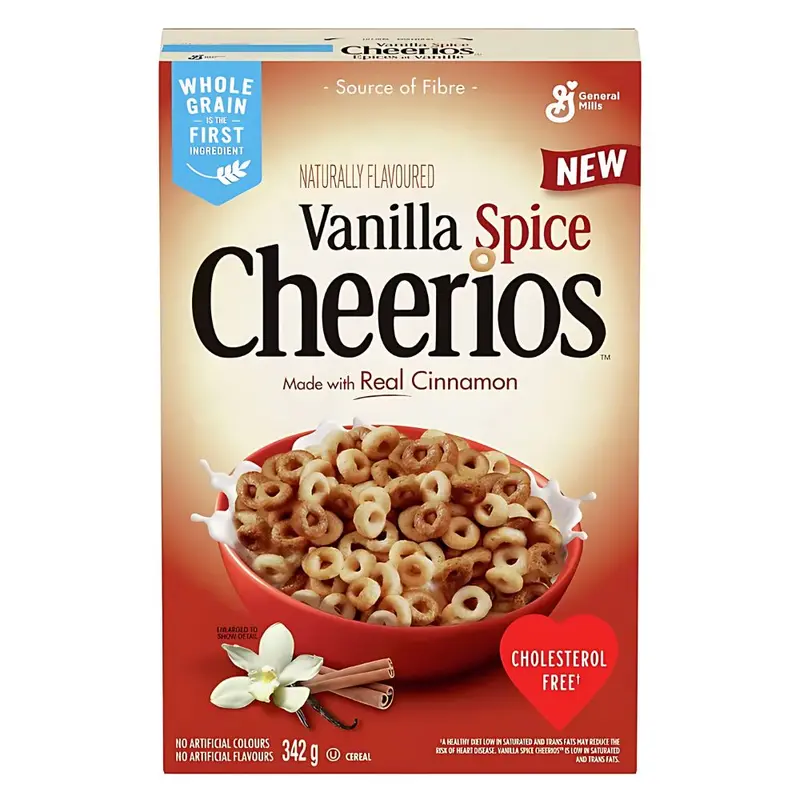 Cheerios Vanilla Spicy Made With Real Cinnamon, Zimt- und Vanille-Müsli mit 342g