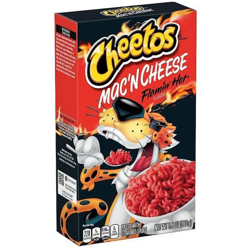 Cheetos Mac'n Cheese Flamin Hot Flavor, Makkaroni mit scharfem Cheetos-Geschmack 160g