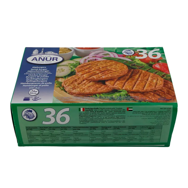 Chicken Burger ANUR | Vorgegart | Hähnchenburger aus fein zerkleinertem Hähnchenfleisch | 2520 g (36×70 g)