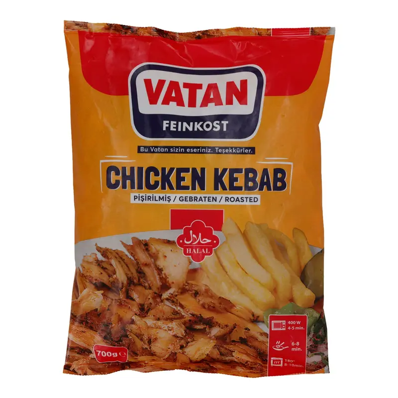 Chicken Kebab Vatan | Gebratener Hähnchenkebab | Tiefgefroren | 700 g