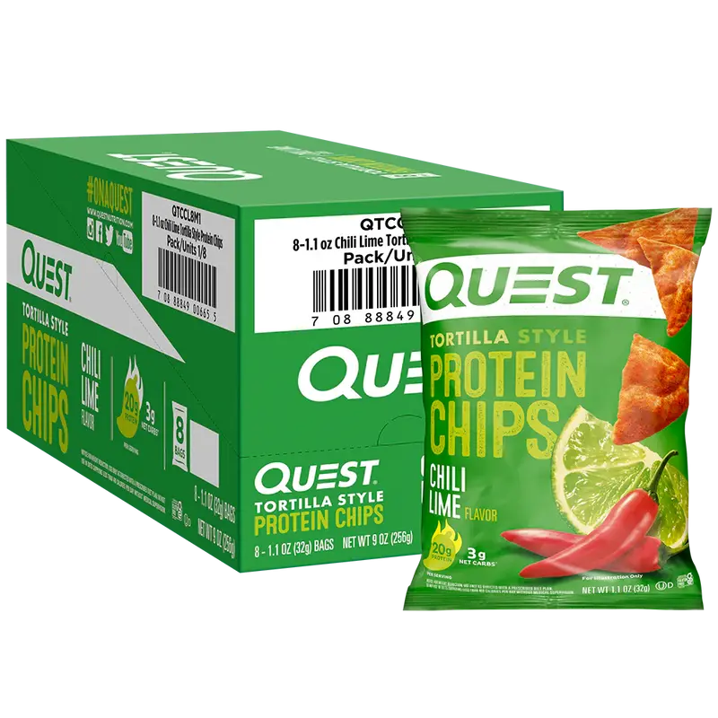 Chili Lime Tortilla Style Protein Chips | 8er Maxipack