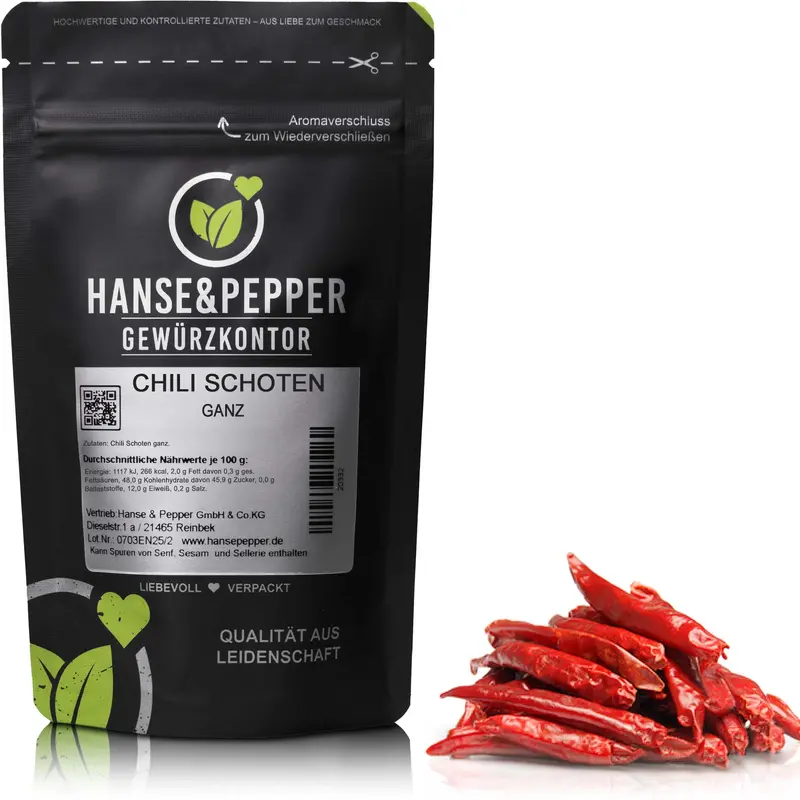 Chili Schoten ganz  4-7cm