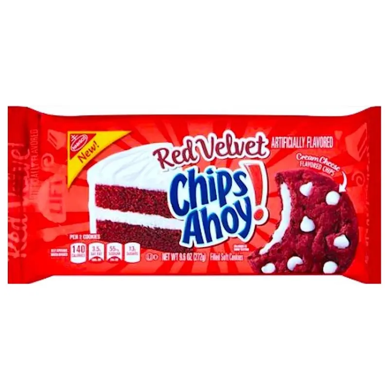Chips Ahoy! Red Velvet Filled Soft Cookies, Red Velvet Kekse mit süßer Frischkäsecreme, 272g