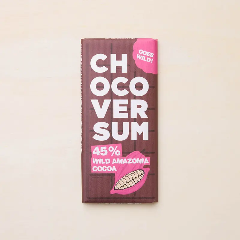 CHOCOVERSUM 45% - 100g, Wildkakaoschokolade Vollmilch