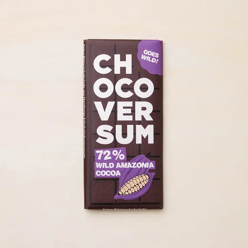 CHOCOVERSUM 72% - 100g,  Wildkakaoschokolade Edelbitter