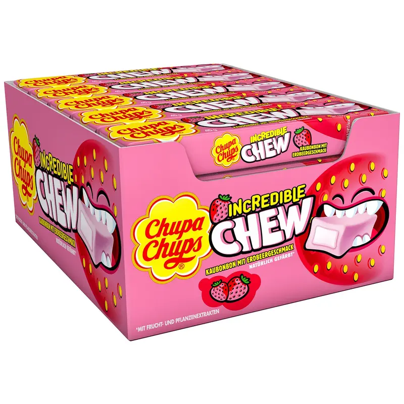 Chupa Chups Incredible Chew Erdbeere 20 x 45g