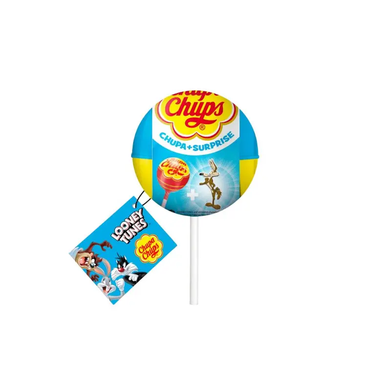 Chupa Chups Surprise Looney Tunes, Lutscher mit Überraschung 12g (Packung mit 16)