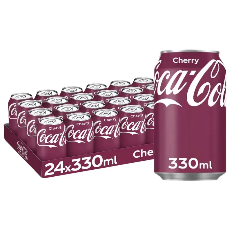 Coca Cola Cherry, Kirschgetränk 330ml (Packung mit 24)
