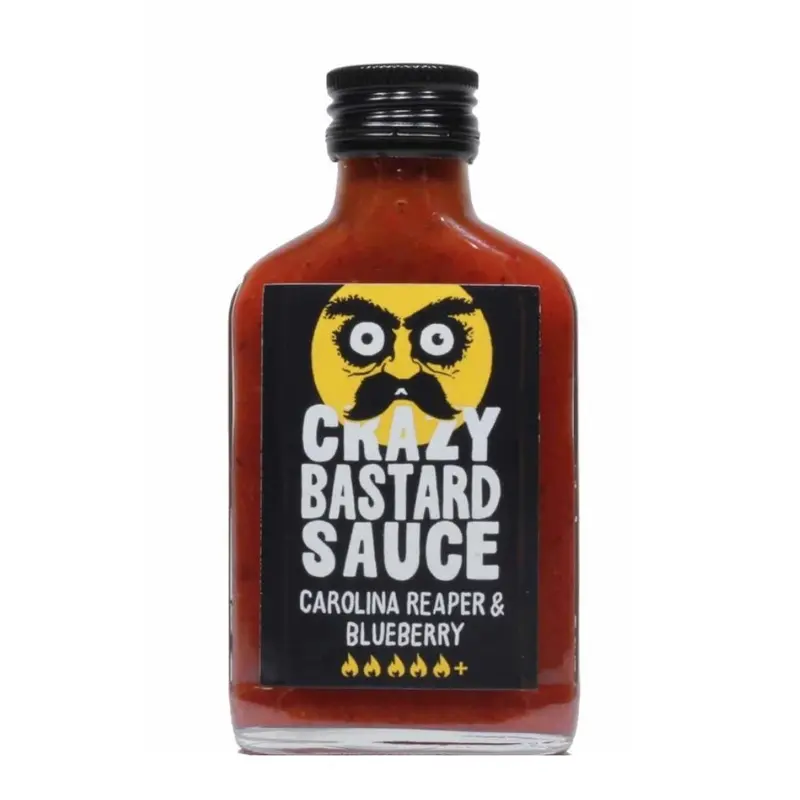 Crazy Bastard Sauce Carolina Reaper & Blueberry, scharfe Sauce mit Carolina-Reaper-Chili und Heidelbeere in 100ml