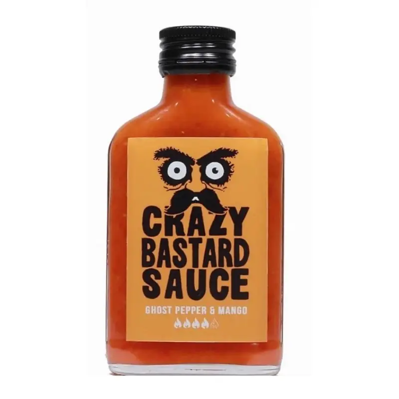 Crazy Bastard Sauce Ghost Pepper & Mango, scharfe Soße mit Ghost Pepper und Mango, 100ml