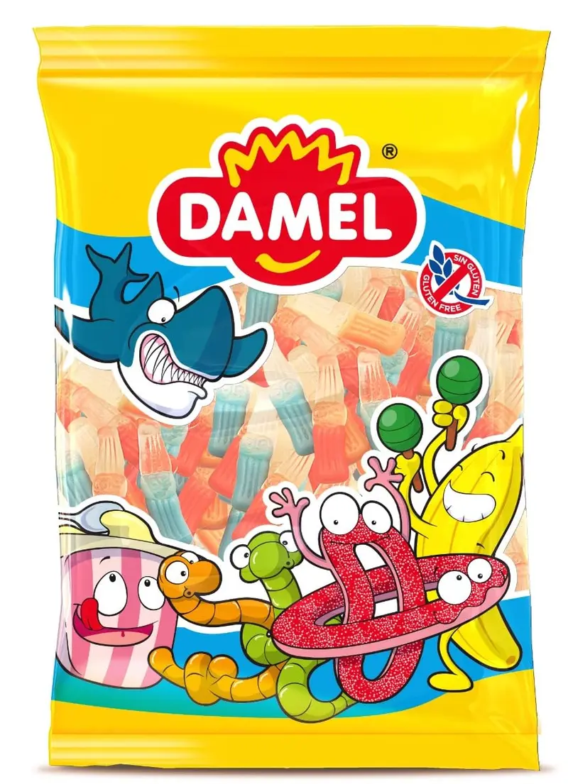 Damel Fruchtgummi Farbige Flaschen 1kg