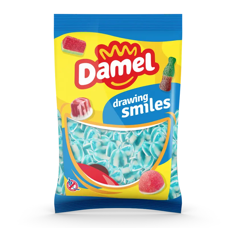 Damel Fruchtgummi Schaumzucker Blue Raspberry Kisses 1kg