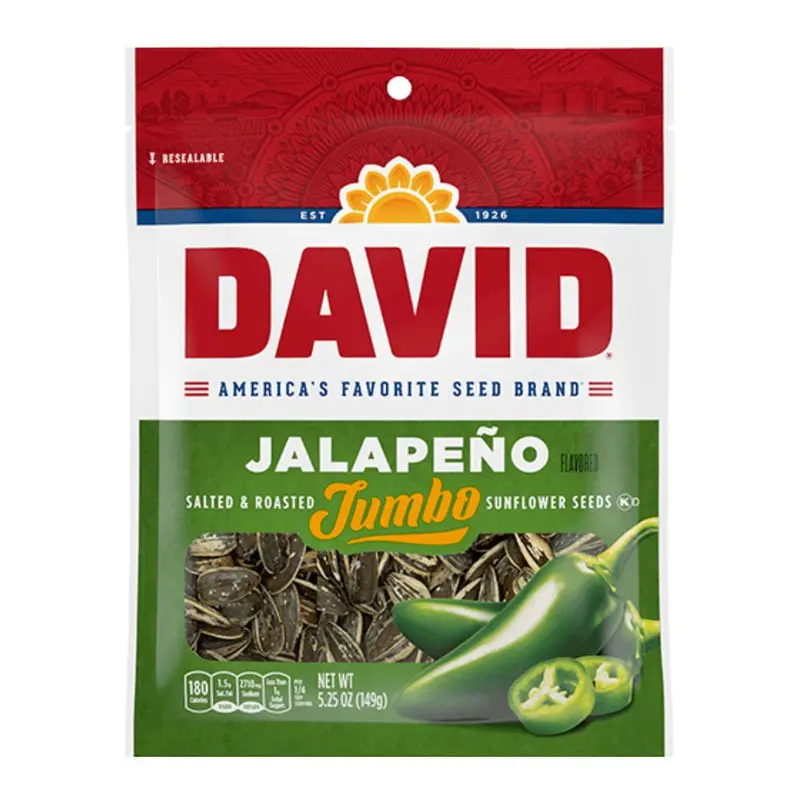 David Jumbo Jalapeno Salsa Sonnenblumenkerne, Sonnenblumenkerne mit Jalapeno-Geschmack, 149g