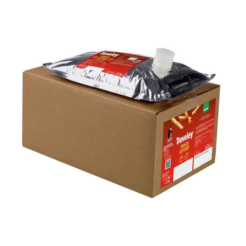 Develey Beutel für Saucenspender - Tomaten Ketchup - 3x 2,5 kg
