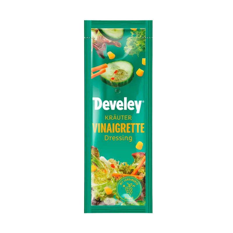 Develey Kräuter Vinaigrette Dressing (125 x 25 ml) Portionsbeutel