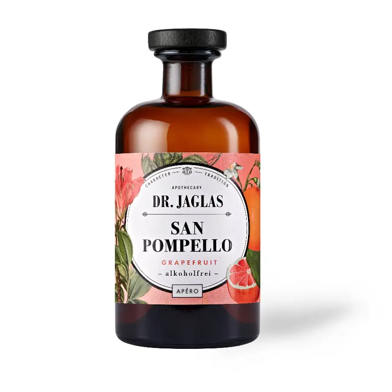 Dr. Jaglas San Pompello - Alkoholfreier Grapefruit Aperitif - Vegan & Glutenfrei, 500ml