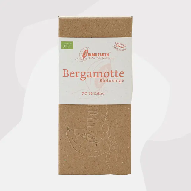 Dunkle Schokolade mit Bergamotte und Blutorange
