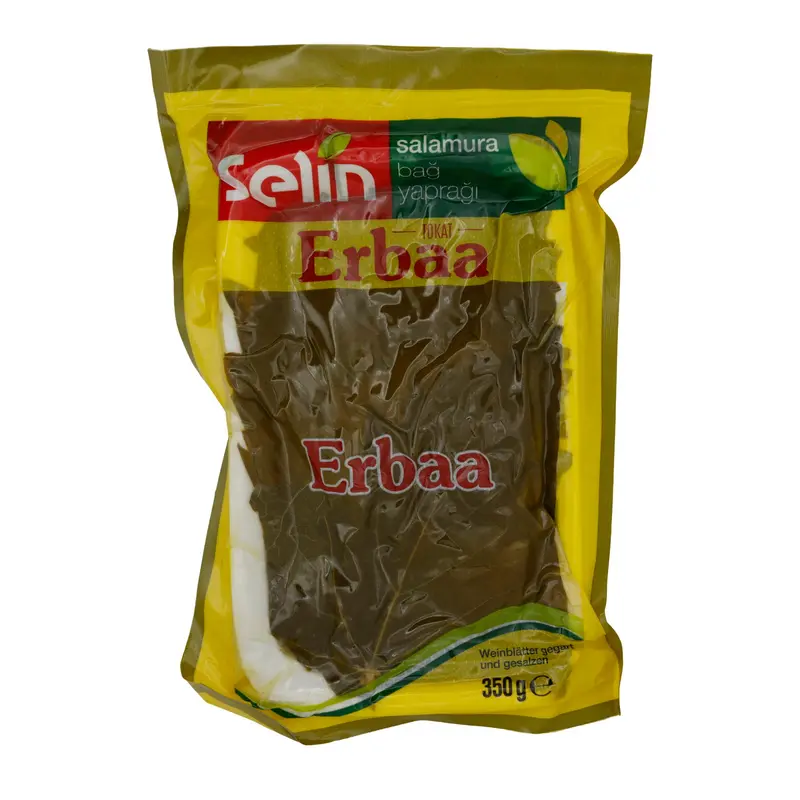 Eingelegtes Gemüse Selin | Erbaa Weinblätter | In Salzlake eingelegte Blätter für Dolma | 350 g