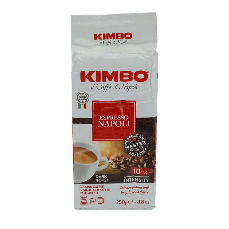 Espresso Kimbo | Napoli | Authentisch, neapolitanisch, intensive Aromen, dunkle Röstung | 250 g