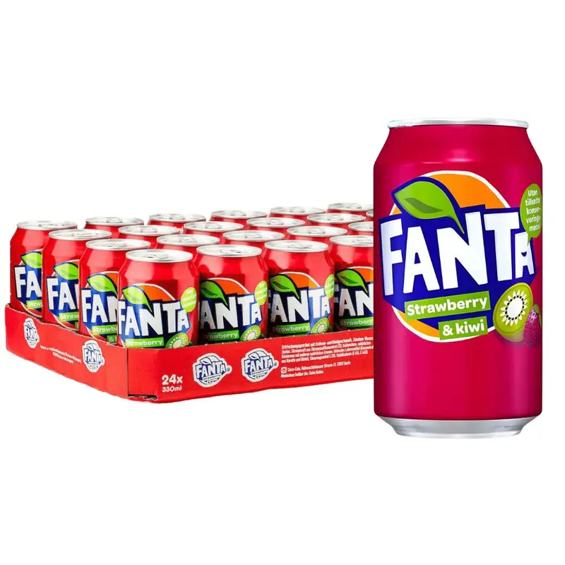 Fanta Strawberry Kiwi, Getränk mit Erdbeergeschmack und kiwi 330ml (Packung mit 24)