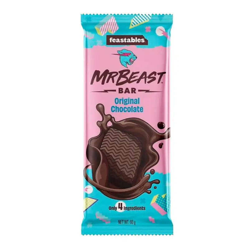Feastables Mr Beast Bar Original Chocolate, Mr Beast Schokoladenriegel 60g