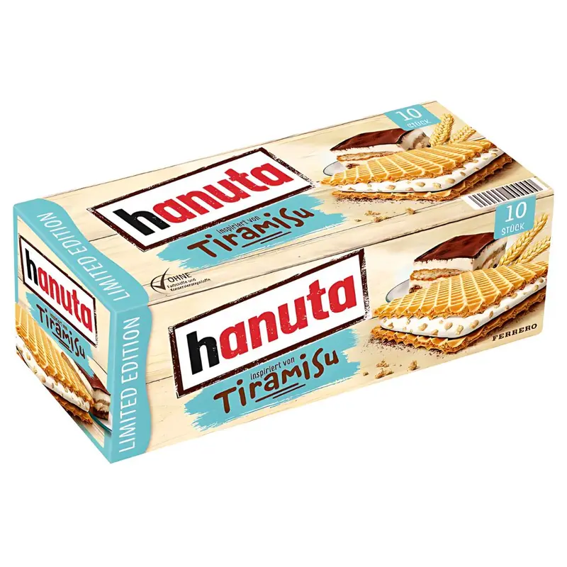 Ferrero Hanuta Tiramisu, 10 Waffeln gefüllt mit Tiramisu-Geschmack Creme à 22g | LIMITIERTE AUSGABE