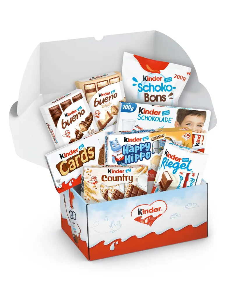 Ferrero Kinderschokolade Probier-Box | Mit Kinder Bueno, Kinderriegel, Schokobons 1200g