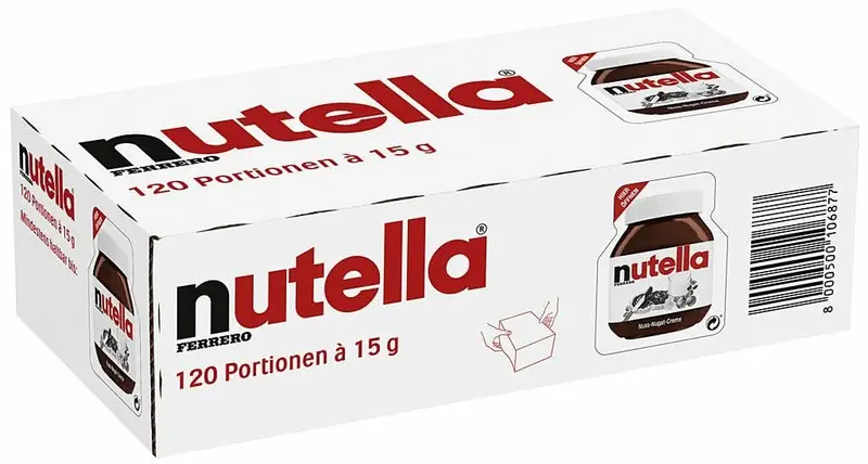 Ferrero Nutella Brotaufstrich 120 Stk. je 15 g einzeln - 1,8 kg