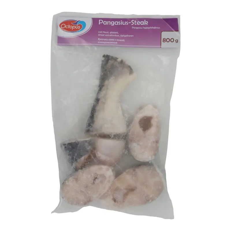 Fisch Octopus | Fisch | Pangasius-Steak, Mit Haut, glasiert, einzeln entnehmbar | 800g