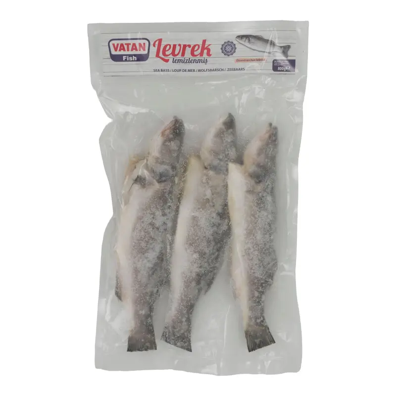 Fisch Vatan | Wolfsbarsch (Levrek) | Ausgenommen, ganz, tiefgefroren | 800 g