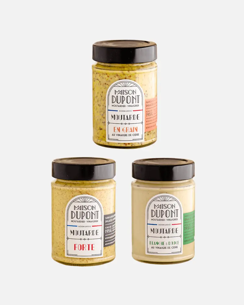 Französischer Senf Probierset, 3 x 195g