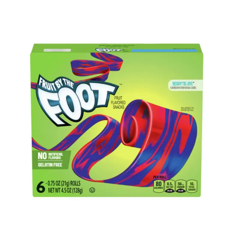 Fruit By The Foot Berry Tie-Dye, Gummibonbon mit Blaubeergeschmack, 128g