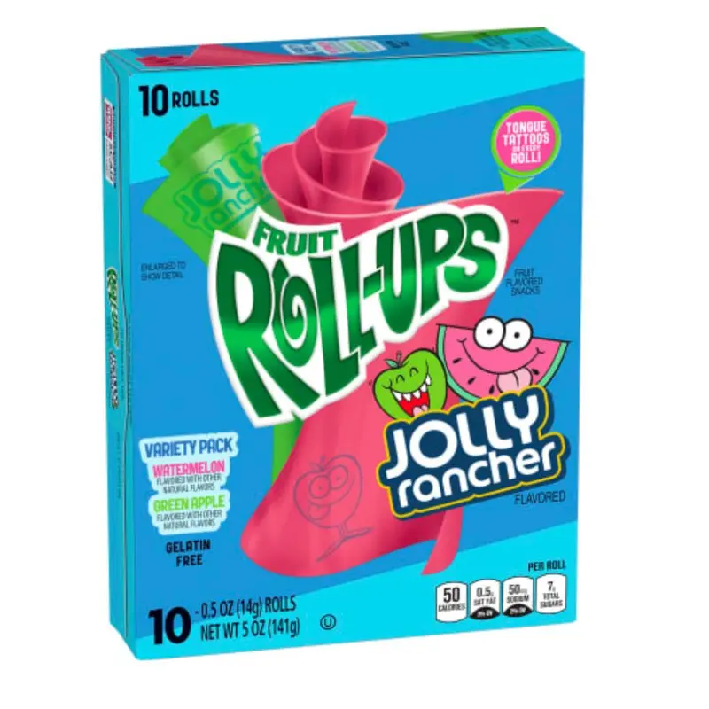 Fruit Roll-Ups Jolly Rancher, fruchtige Kaubonbons mit einem Gewicht von 141g