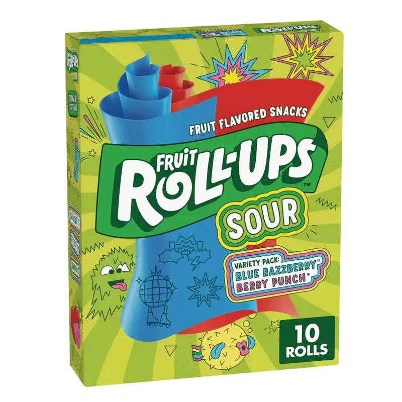 Fruit Roll Ups Sour Whith Tongue Tattoos, Fruchtbonbons mit saurem Fruchtgeschmack, 141g