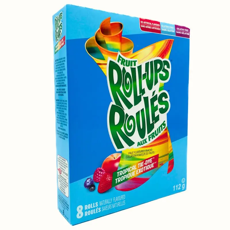 Fruit Roll-Ups Tropical Tie Dye, 8 Fruchtgummis mit 112g