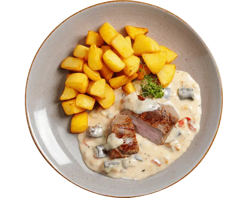 Gebratenes Lammhüftsteak