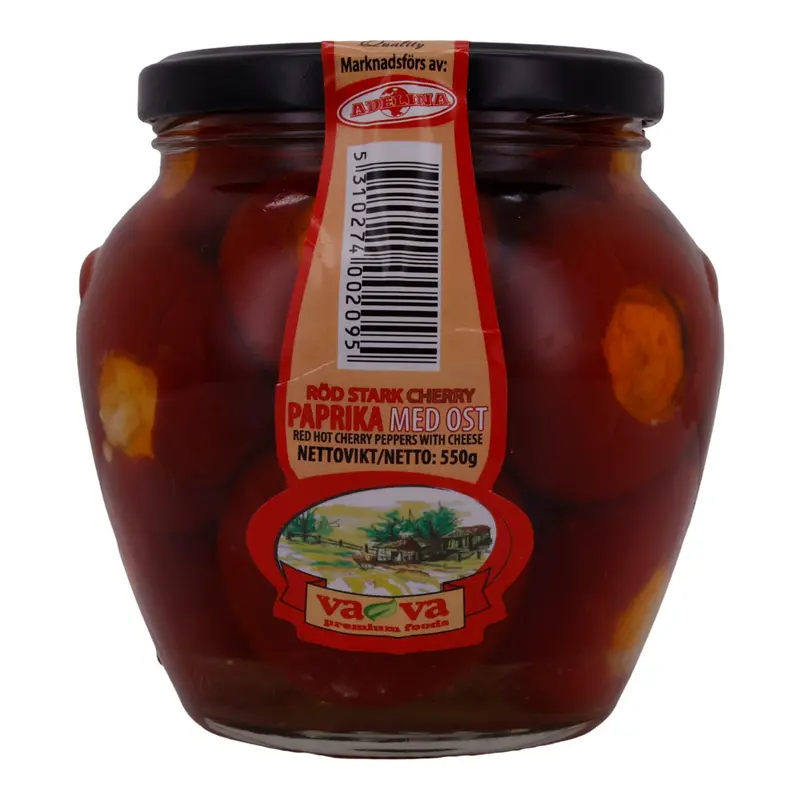 Gefüllte Kirschpaprika Va-Va Premium Foods | Gemüse | Scharf, mit Käse | 550 g