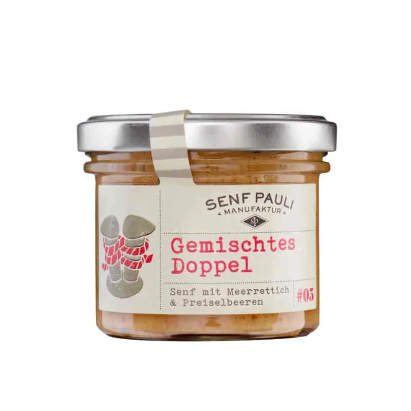 Gemischtes Doppel - Senf mit Meerrettich & Preiselbeeren