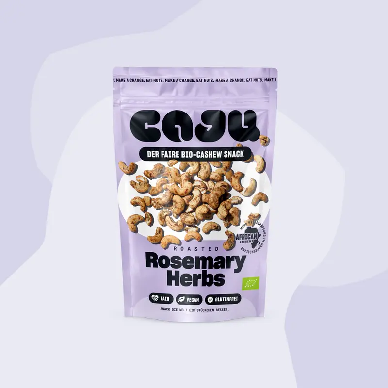 Geröstete Bio-Cashewkerne mit Rosmarin und Meersalz
