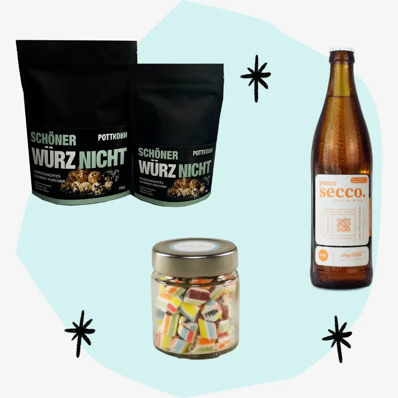 Geschenkbox zum Geburtstag - Glückwünsche mit Secco & Genuss