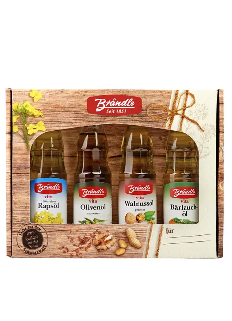 Geschenkset "für..." Raps - Olive - Walnuss - Bärlauch
