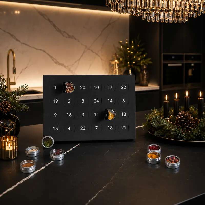 Gewürz Adventskalender KLEIN inkl. Rezeptbuch, Bio